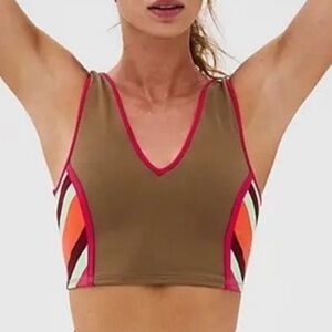 FP Movement by Free People Movement Chevron Color-block Crop Top